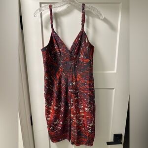 BCBGMaxAzria Red and Black Patterned Dress